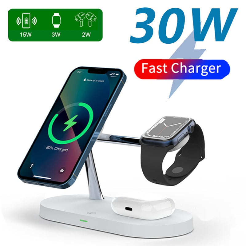 3 In 1 charger station white