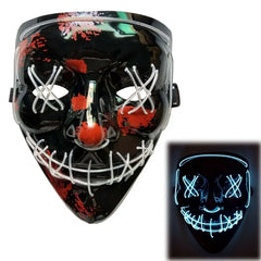 LED Purge Mask: Halloween Costume DJ Party Light Up Glow-in-the-Dark Masks (10 Colors)