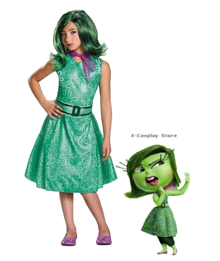 Inside Out Disgust Cosplay Costume Full Set Halloween