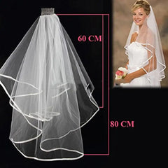 White Lace Bridal Costume Veils with Comb Short Two Layer Elegant Vintage Wedding Veil 60x80cm  for Bride Cosplay Costume Hair Accessor