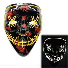 LED Purge Mask: Halloween Costume DJ Party Light Up Glow-in-the-Dark Masks (10 Colors)