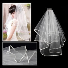 White Lace Bridal Costume Veils with Comb Short Two Layer Elegant Vintage Wedding Veil 60x80cm  for Bride Cosplay Costume Hair Accessor