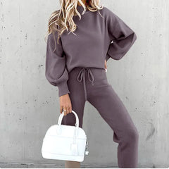 Womens Hoodie Set Casual Two-Piece 